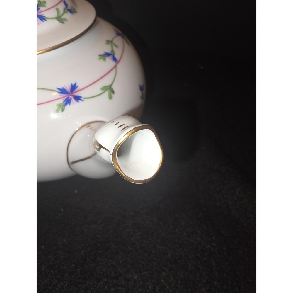 Herend Hungary Blue Garland Teapot 3404 PBG Rabbit Finial MINT 1994 - Picture 8 of 13